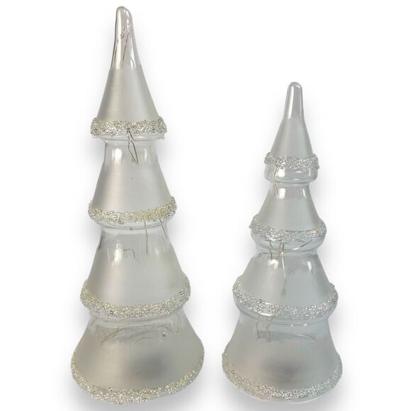 Floral 2‎ Glowing Glass Tree Christmas Light-Up LED Decoration Holiday  C72Q - Picture 7 of 12